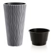 Vaso da fiori decorativo, rotondo, alto, grigio, 29,7x53,1 cm, Sandy