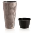 Vaso da fiori decorativo, rotondo, alto, marrone, 29,7x53,1 cm, Sandy