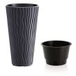 Vaso da fiori decorativo, rotondo, alto, antracite, 29,7x53,1 cm, Sandy