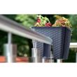 Vaso da fiori decorativo, rettangolare, per ringhiera, antracite, 39,6x27,2x22,5 cm, Ratolla Railing