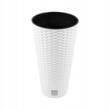 Flower pots, Prosperplast, Rato Tubus, tall round, 15 L, imitation rattan, white, 25x47.6 cm