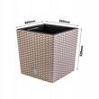 Flower pots, Prosperplast, Rato Low, square, 32 L, imitation rattan, brown, 32x32x32.5 cm