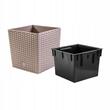 Flower pots, Prosperplast, Rato Low, square, 32 L, imitation rattan, brown, 32x32x32.5 cm