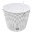 Vaso decorativo con catena, Prosperplast, Rato Round, rotondo, bianco, 25,6x21,9 cm