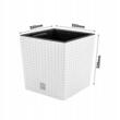 Flower pots, Prosperplast, Rato Low, square, 32 L, imitation rattan, white, 32x32x32.5 cm