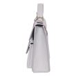 Borsa a spalla Rue Parisienne Paris, pelle pregiata naturale, grigio ghiaccio, accessori dorati, tracolla removibile