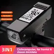 3-in-1-Fahrradcomputer, multifunktionaler kabelloser Digitalcomputer, LED-Fahrradscheinwerfer mit 3 Beleuchtungsmodi, 120-dB-Hupe, 450 Lumen, 2000-mAh-Akku, LCD-Display, Lenkerhalterung