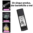 3-in-1-Fahrradcomputer, multifunktionaler kabelloser Digitalcomputer, LED-Fahrradscheinwerfer mit 3 Beleuchtungsmodi, 120-dB-Hupe, 450 Lumen, 2000-mAh-Akku, LCD-Display, Lenkerhalterung