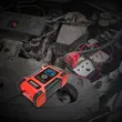 Intelligente autogelijkrichter met impulsreparatiefunctie, Foxsur, 12V 12A 24V 6A, 7 laadfasen, 9 bedrijfsmodi, Switchmode-technologie, LCD-scherm, auto, motorfiets, vrachtwagen, caravan, rood met zwart