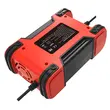 Intelligente autogelijkrichter met impulsreparatiefunctie, Foxsur, 12V 12A 24V 6A, 7 laadfasen, 9 bedrijfsmodi, Switchmode-technologie, LCD-scherm, auto, motorfiets, vrachtwagen, caravan, rood met zwart