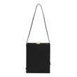 Urban Vanilla, Borsa in pelle strutturata con design lungo AMANDA, Nero/Beige