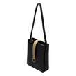 Urban Vanilla, Borsa in pelle strutturata con design lungo AMANDA, Nero/Beige