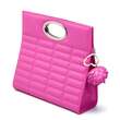 Urban Vanilla, Borsa in pelle con manico e rifiniture cucite KELLY Pink, Pink