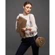 Urban Vanilla, Borsa a tracolla in pelle con tracolla a catena MACCA, Beige