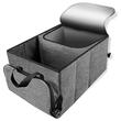 Kofferbakorganizer met koeltas, opvouwbaar, universele pasvorm, polyester + PVA, 54 x 38 x 27 cm, Roll Fast, grijs