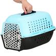 Borsa trasporto cane/gatto, Springos, blu e nero, plastica, max 7 kg, 48x33x28 cm