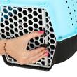 Borsa trasporto cane/gatto, Springos, blu e nero, plastica, max 7 kg, 48x33x28 cm