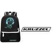 Borsa/zaino intelligente, fosforescente, impermeabile, cavo USB, mini jack, lucchetto, nero, 33x14x42 cm, Kruzzel