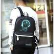  Borsa/zaino intelligente, fosforescente, impermeabile, cavo USB, mini jack, lucchetto, nero, 33x14x42 cm, Kruzzel