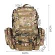 Cartella/zaino tattico, con 3 scomparti rimovibili, poliestere 600D, 45 L, 50x16x60 cm, Isotrade