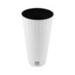 Vasi da fiori, Prosperplast, Rato Tubus, alti rotondi, 64 L, simil rattan, bianco, 40x76,3 cm
