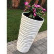 Maceta decorativa, redonda, alta, blanca, 39x75 cm, Sand Slim