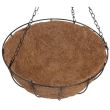 Vaso decorativo con catena, rotondo, cocco, 35x35x17 cm