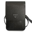 Guess PU Saffiano Triangle Handytasche Schwarz, abnehmbarer Riemen