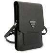 Guess PU Saffiano Triangle Handytasche Schwarz, abnehmbarer Riemen