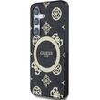Guess Husa 4G Goud Gegalvaniseerd Pioenpatroon Samsung Galaxy S25 Zwart