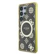 Guess Case 4G Goud Gegalvaniseerd Pioenmotief Samsung Galaxy S25 Ultra Bruin