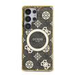 Guess Case 4G Goud Gegalvaniseerd Pioenmotief Samsung Galaxy S25 Ultra Bruin