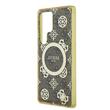 Guess Case 4G Goud Gegalvaniseerd Pioenmotief Samsung Galaxy S25 Ultra Bruin