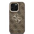 Étui Guess 4G avec logo en métal et cadre photo pour iPhone 16 Pro Max, marron