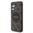 Guess Case 4G Ronde Patch Klassiek Logo MagSafe Samsung Galaxy S25 Bruin