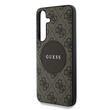 Guess Case 4G Ronde Patch Klassiek Logo MagSafe Samsung Galaxy S25 Bruin