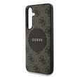 Guess Case 4G Ronde Patch Klassiek Logo MagSafe Samsung Galaxy S25 Plus Bruin