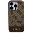 Guess Hoesje 4G Streeplogo MagSafe iPhone 15 Pro Bruin