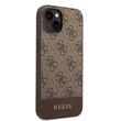 Custodia Guess 4G Stripe Logo per iPhone 14 Marrone