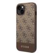 Custodia Guess 4G Stripe Logo per iPhone 14 Marrone