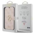 Guess Husa Book PU 4G Logo in metallo iPhone 15 Pro Rosa