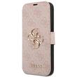 Guess Husa Book PU 4G Logo in metallo iPhone 15 Pro Rosa