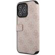 Guess Husa Book PU 4G Logo in metallo iPhone 15 Pro Rosa
