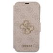 Guess Husa Book PU 4G Logo in metallo iPhone 15 Pro Rosa