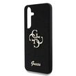 Guess Hoesje Vaste Glitter 4G Metalen Logo Samsung Galaxy S25 Zwart