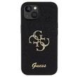 Guess Husa Fixed Glitter 4G Metal Logo iPhone 15 Negru