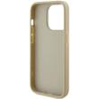 Guess Coque Fixe Paillettes 4G Logo Métal iPhone 15 Pro Or