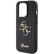 Guess Husa Fixed Glitter 4G Metal Logo iPhone 15 Pro Negru