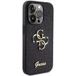 Guess Husa Fixed Glitter 4G Metal Logo iPhone 15 Pro Negru