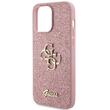Guess Husa Fixed Glitter 4G Metal Logo iPhone 15 Pro Roz